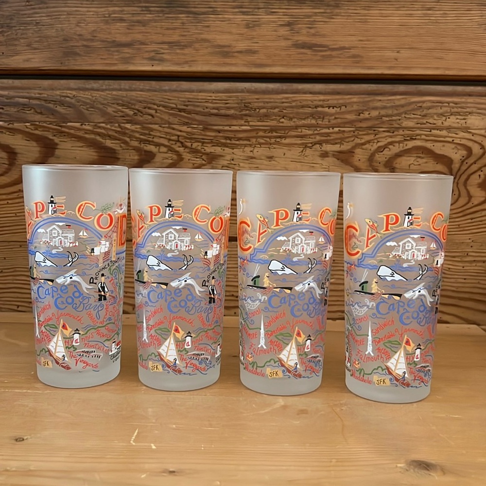 NWT Set of 4 Cape Cod Drinking Glasses by Catstudio